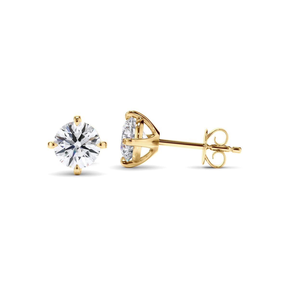 Round Brilliant Cut Diamond Stud Earrings