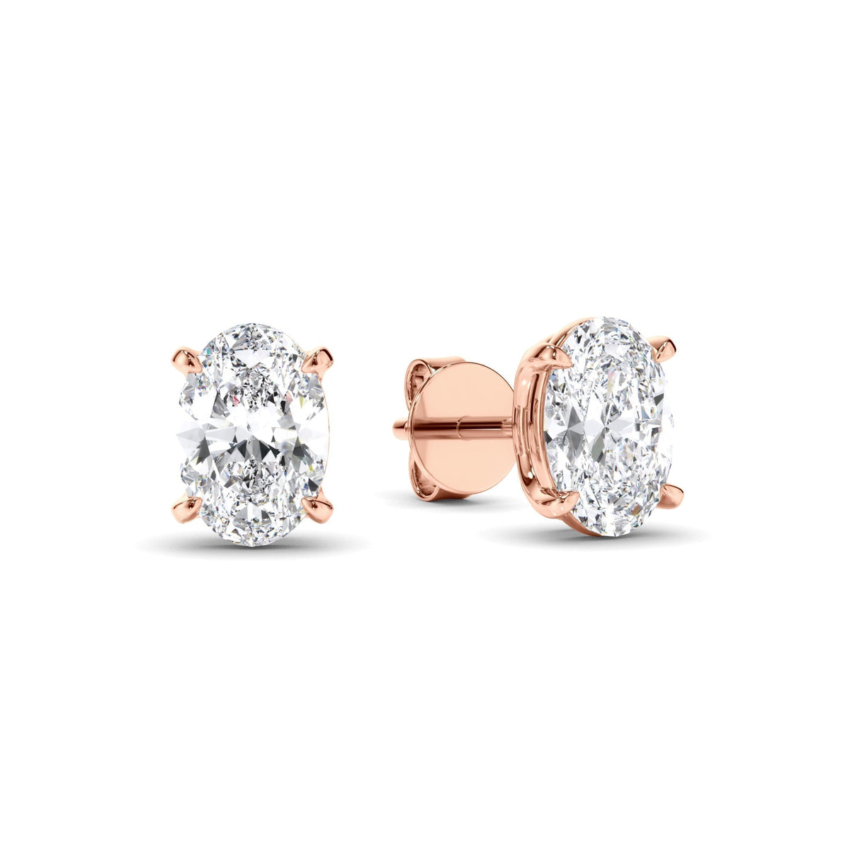 Oval Cut Diamond Stud Earrings