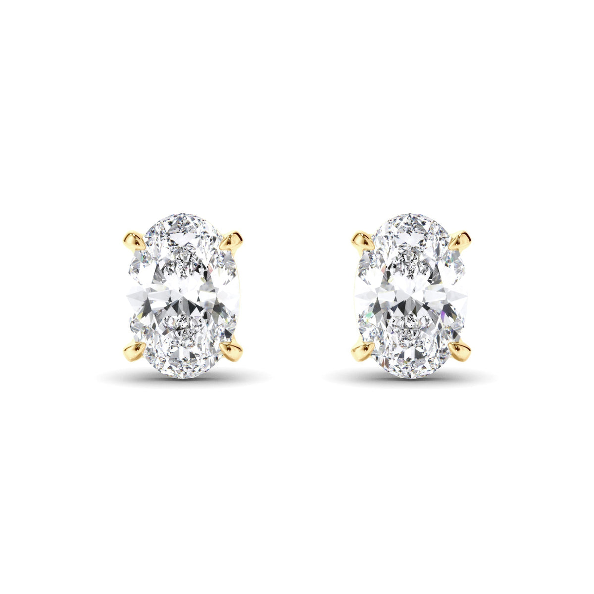 Oval Cut Diamond Stud Earrings