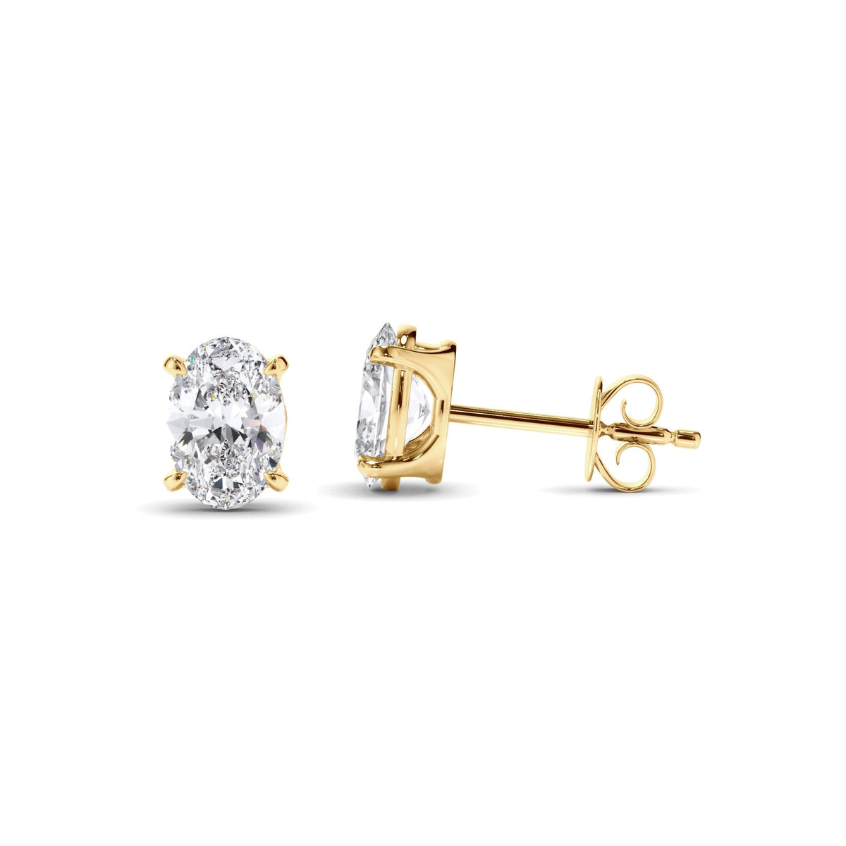 Oval Cut Diamond Stud Earrings