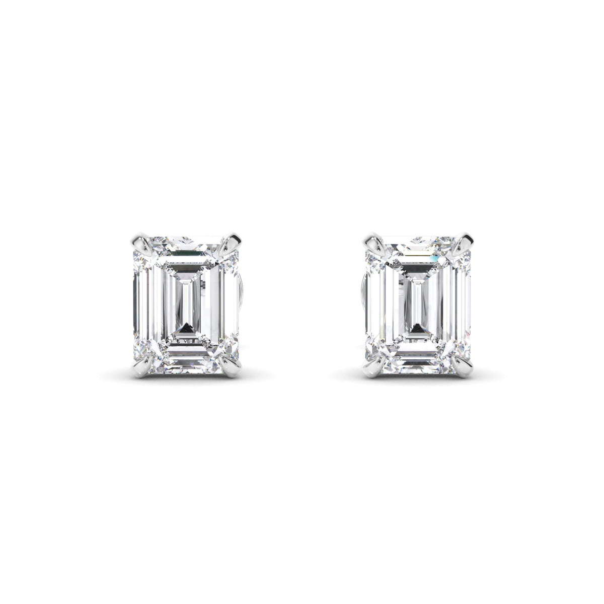 Emerald Cut Diamond Stud Earrings