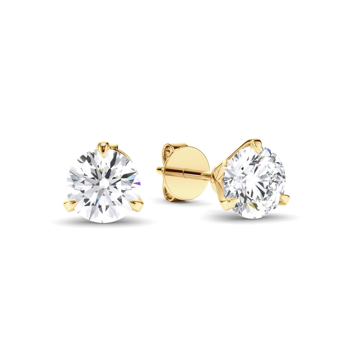 Round Brilliant Cut Diamond Stud Earrings