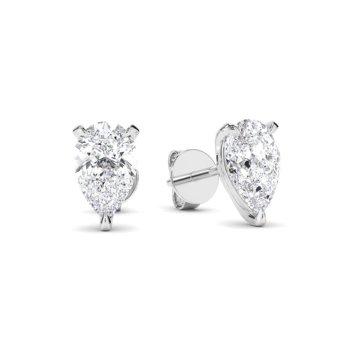 Pear Cut Diamond Stud Earrings