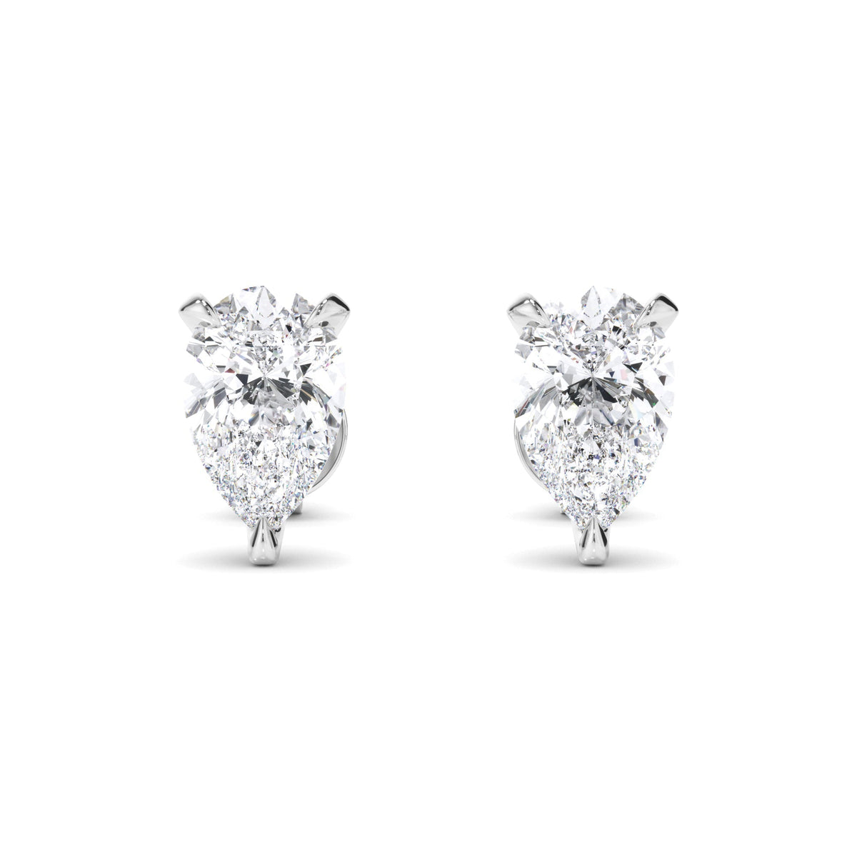 Pear Cut Diamond Stud Earrings