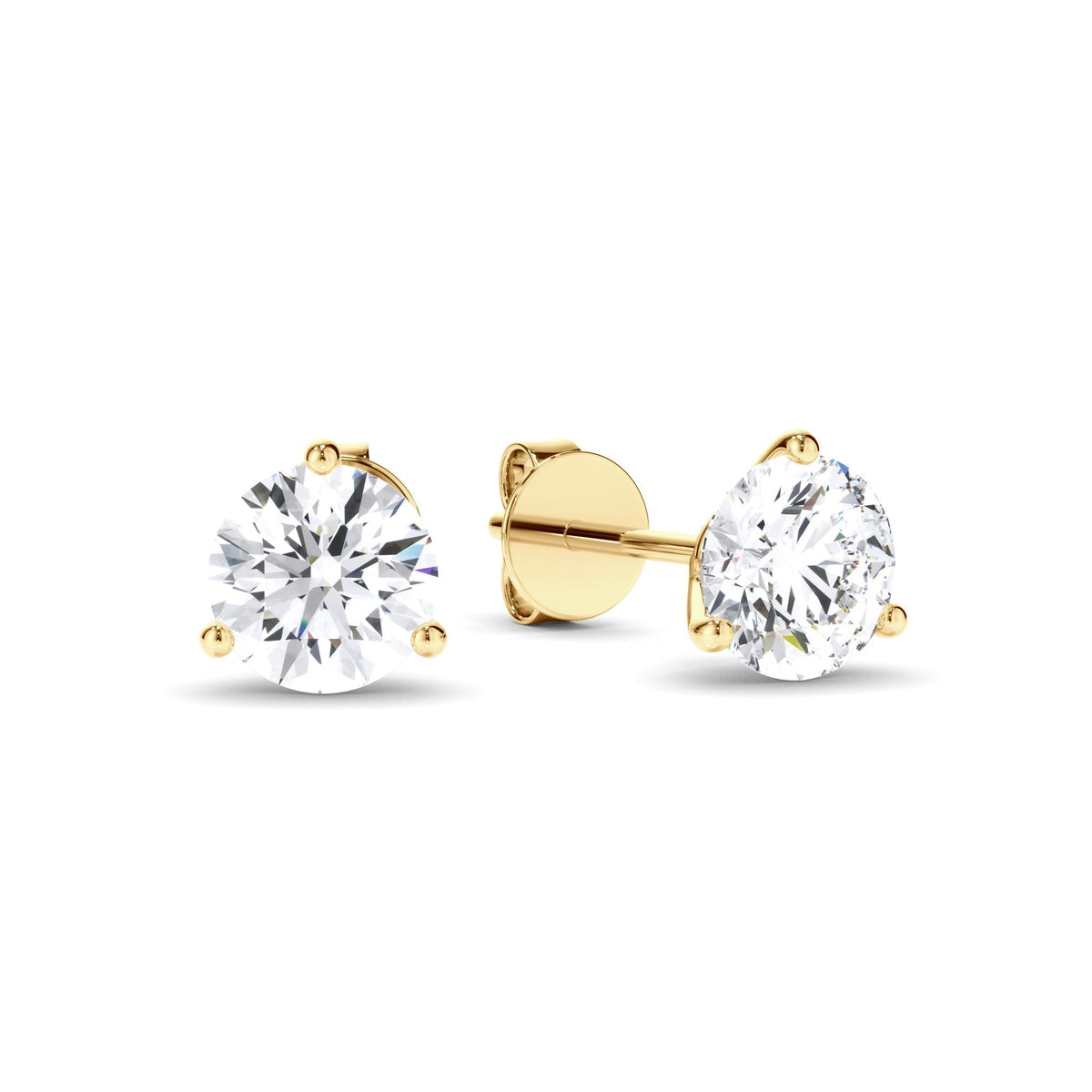 Round Brilliant Cut Diamond Stud Earrings