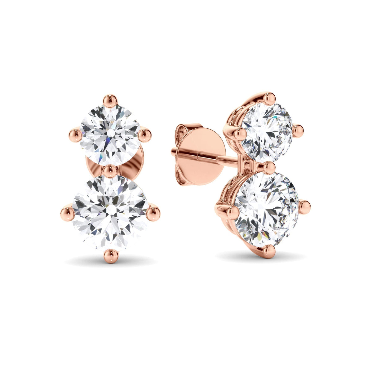 Round Brilliant Cut Diamond Stud Earrings