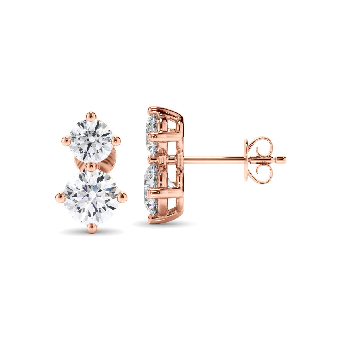 Round Brilliant Cut Diamond Stud Earrings