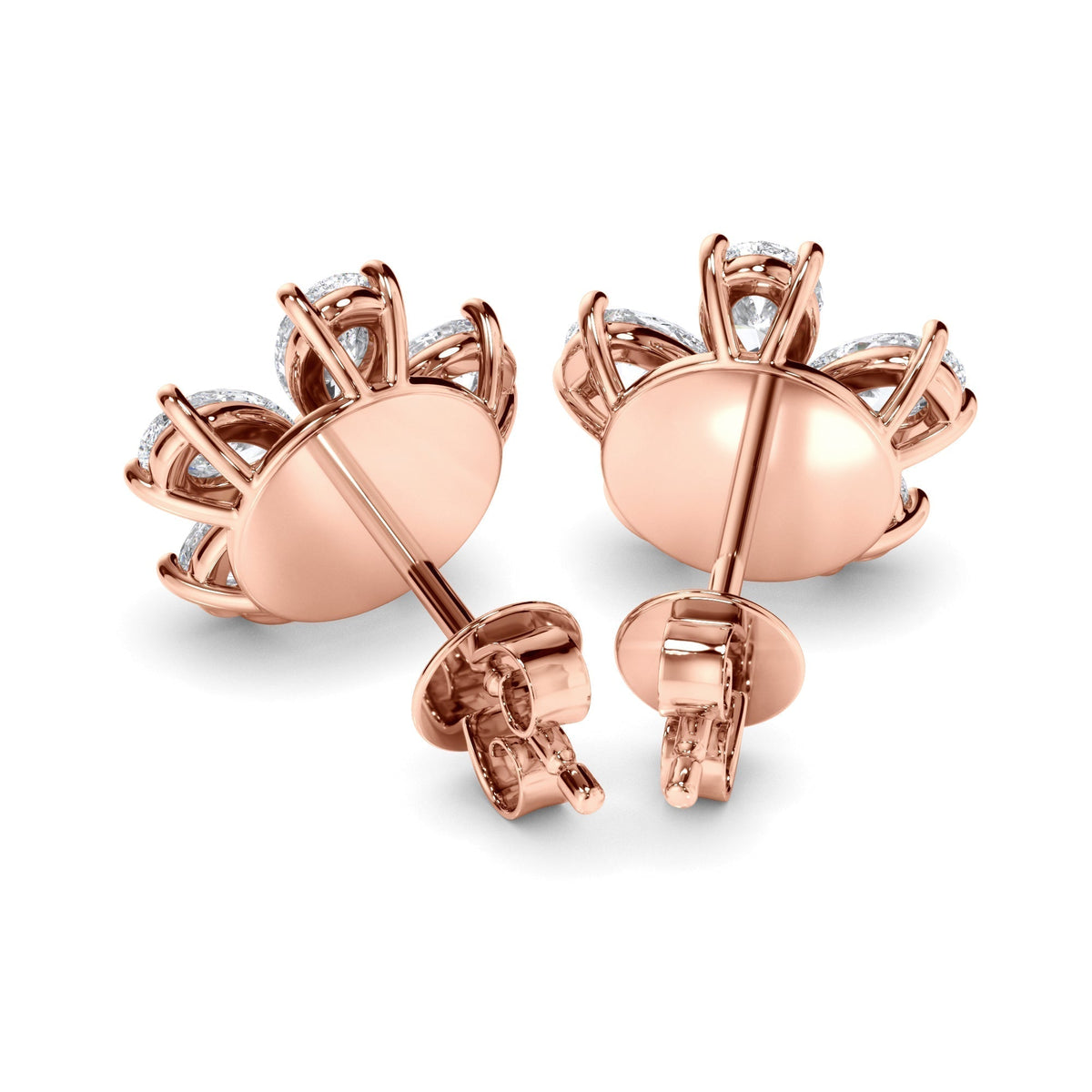 Pear Cut Diamond 5-Stone Stud Earrings