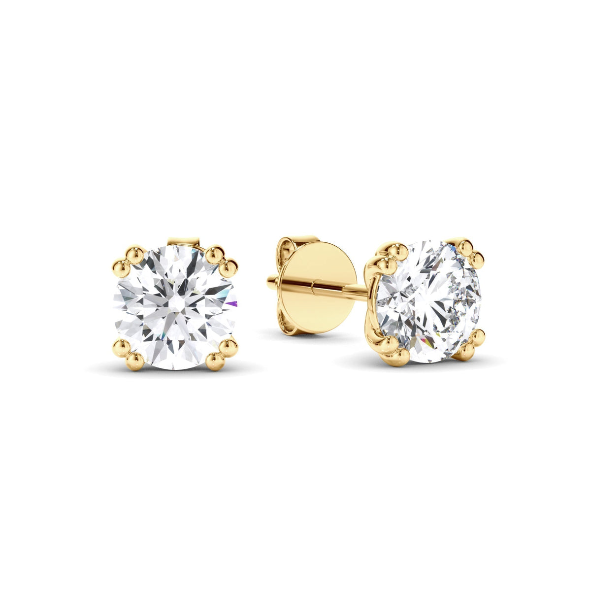 Round Brilliant Cut Diamond Stud Earrings