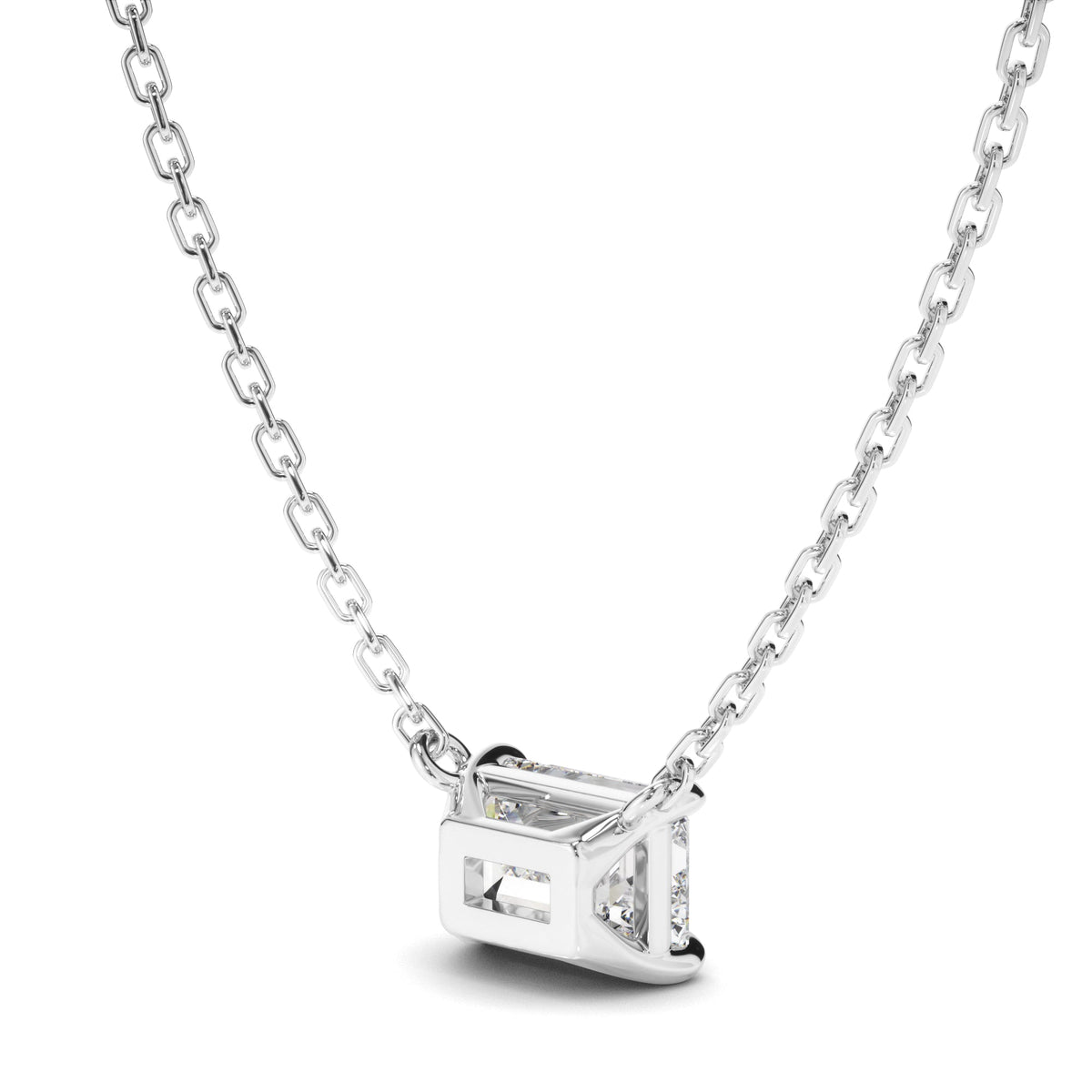 East West Emerald Cut Diamond Necklet