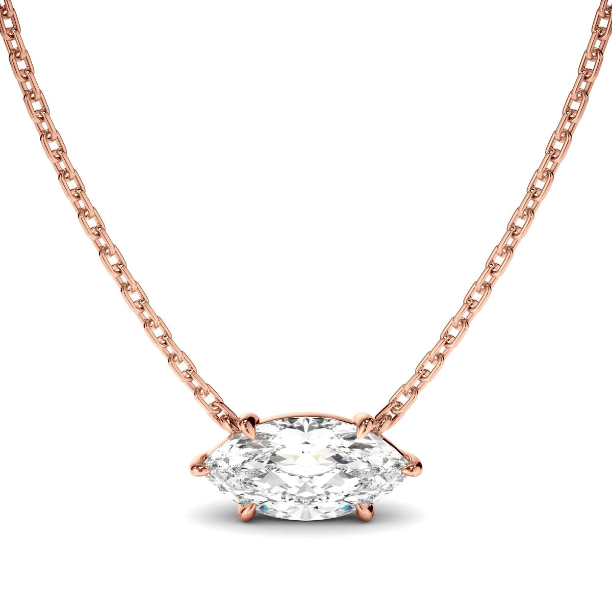 East West Marquise Cut Diamond Necklet