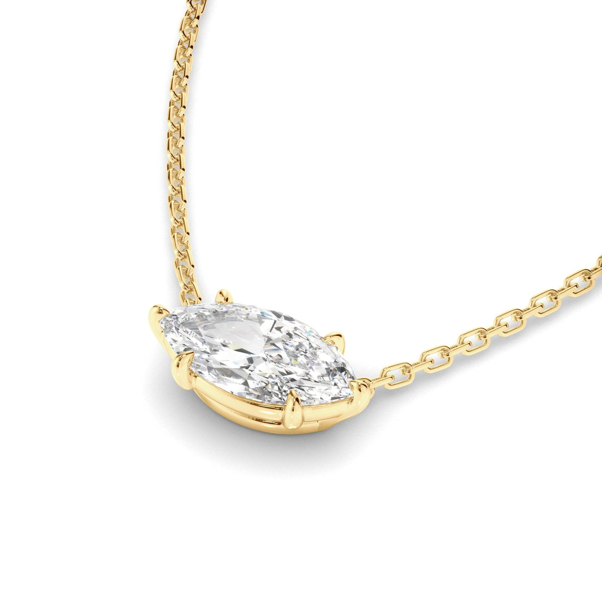 East West Marquise Cut Diamond Necklet