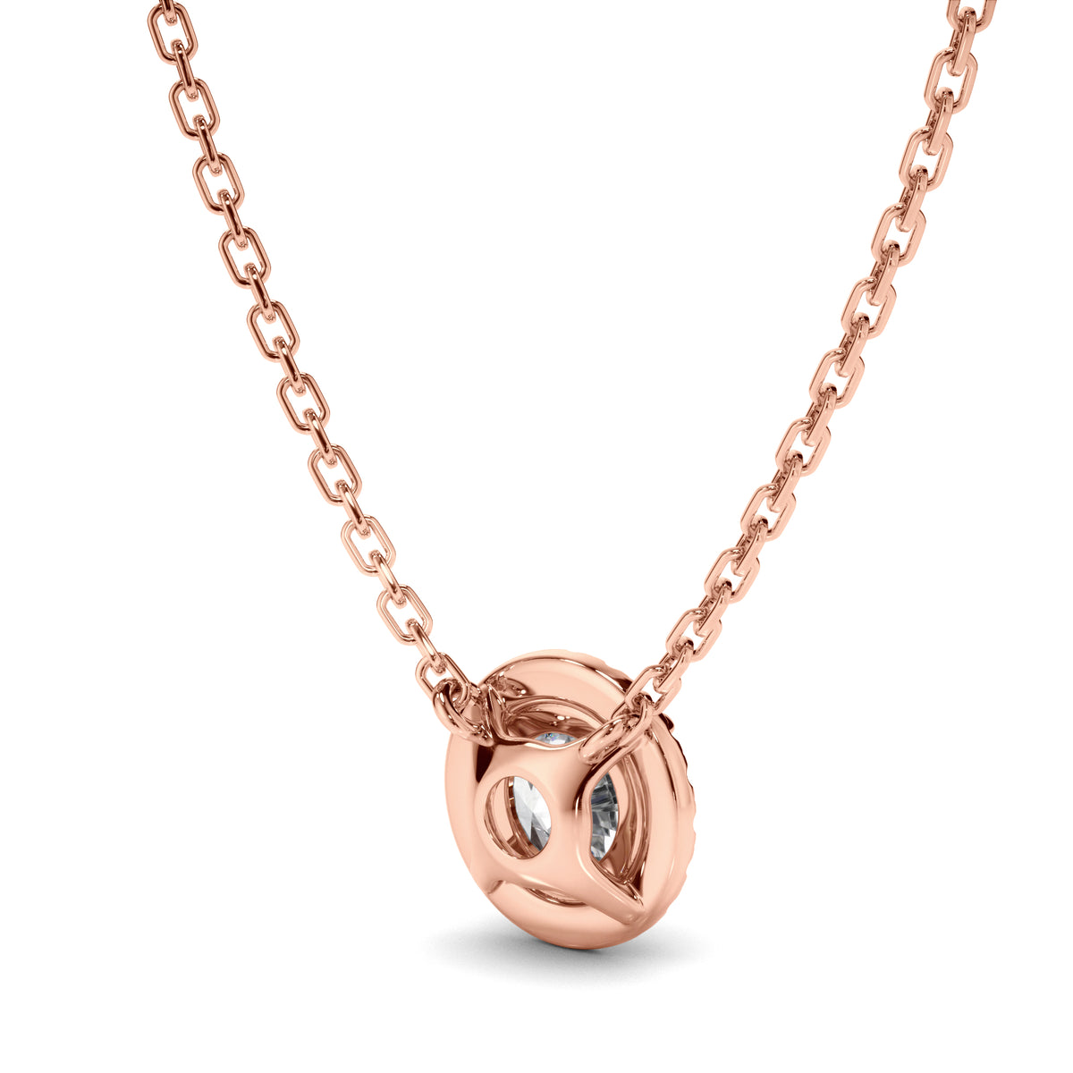 Round Brilliant Cut Diamond Halo Necklet