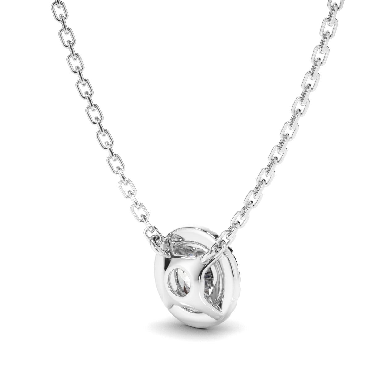 Round Brilliant Cut Diamond Halo Necklet