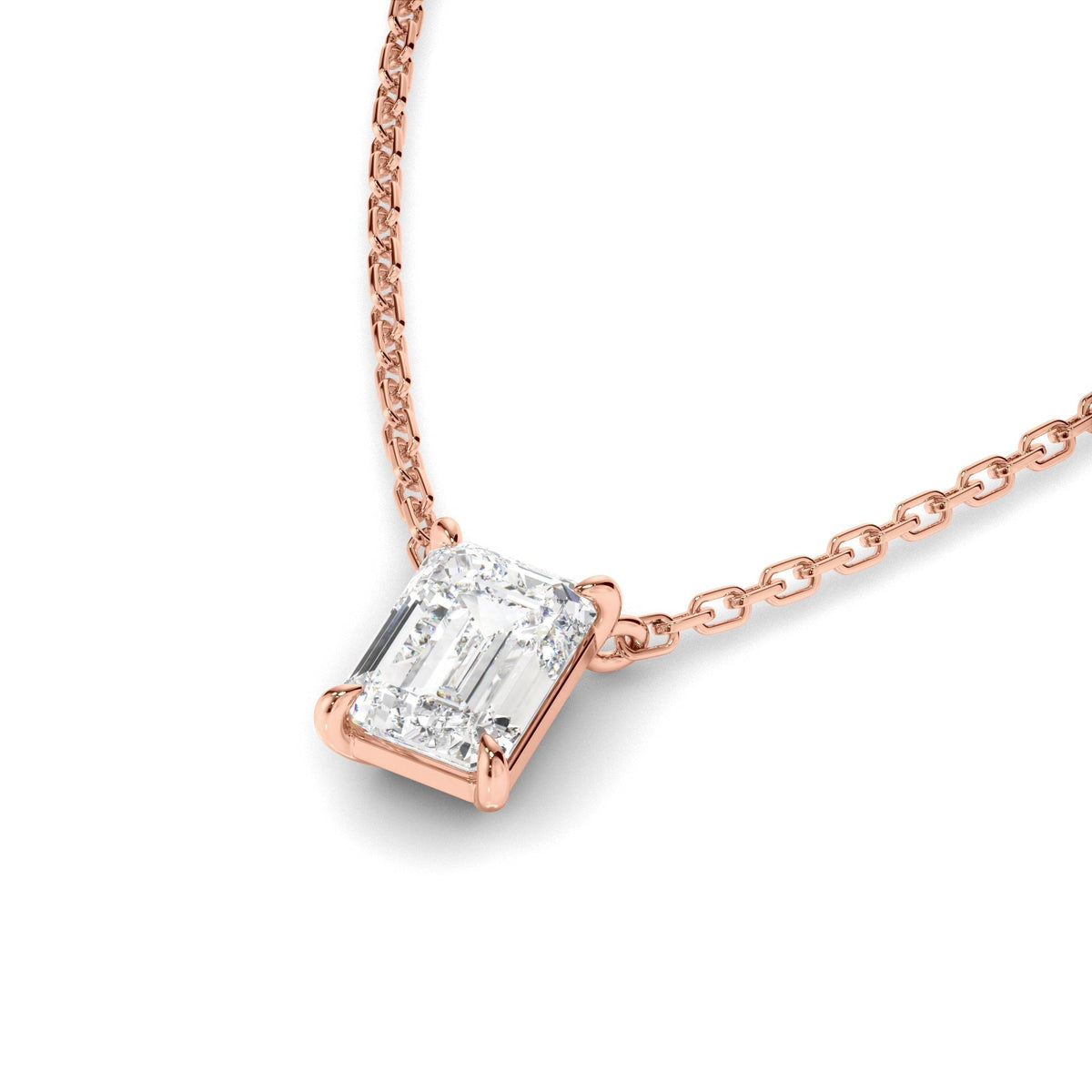 Emerald Cut Diamond Necklet