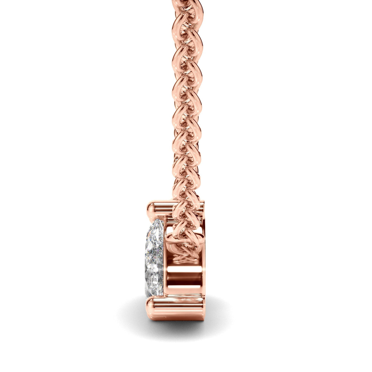 Round Brilliant & Pear Cut Diamond Toi et Moi Necklet