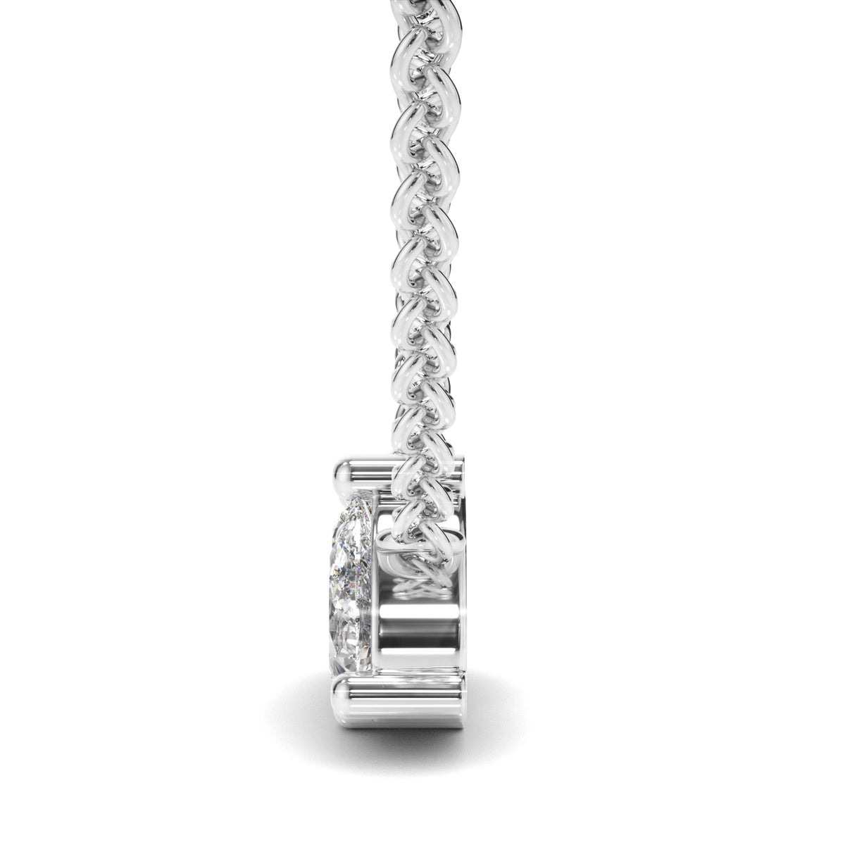 Round Brilliant & Pear Cut Diamond Toi et Moi Necklet