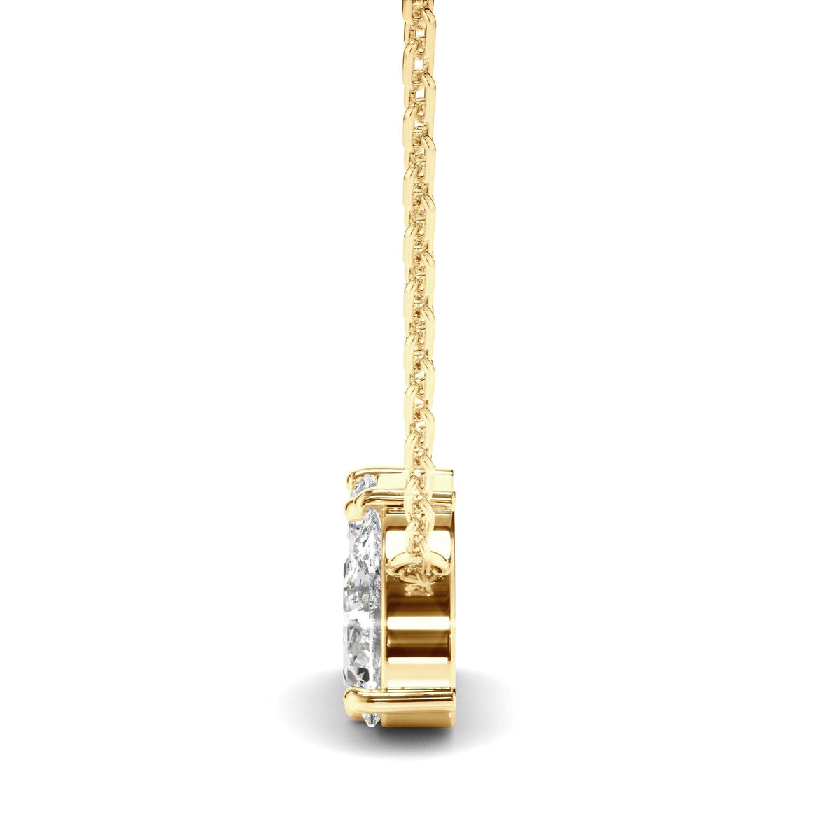 Emerald & Pear Cut Diamond Toi et Moi Necklet