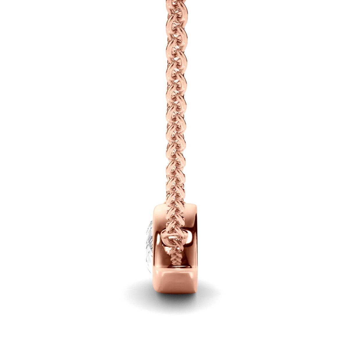 East West Pear Cut Diamond Bezel Set Necklet