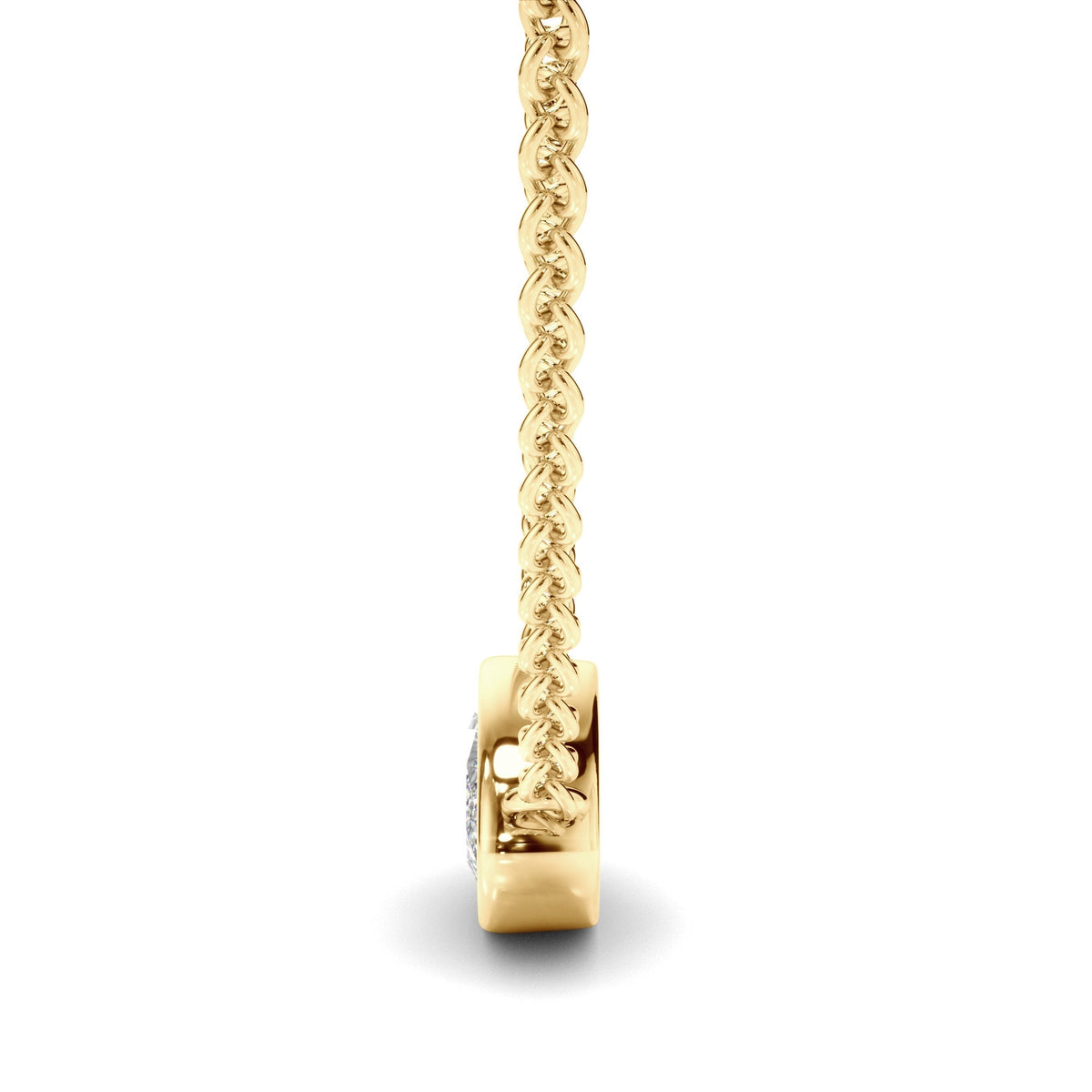 East West Marquise Cut Diamond Bezel Set Solitaire Necklet