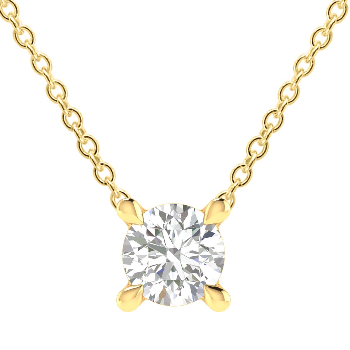 Diamond Round Necklace with 0.25ct Diamonds in 9ct Yellow Gold