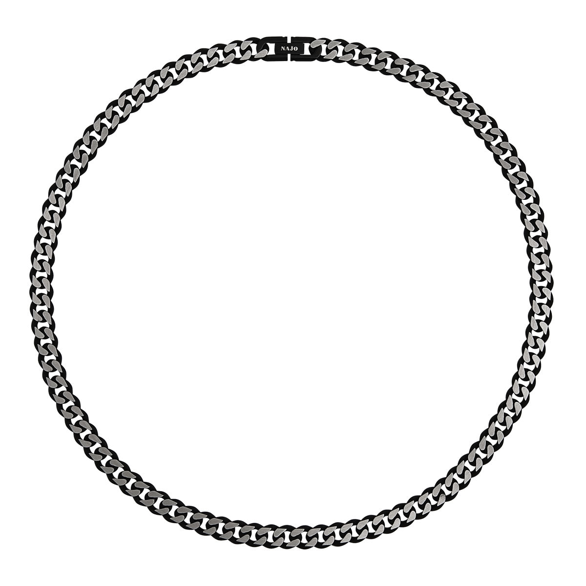 NAJO Nero Men’s Steel Curb Chain Necklace (Bold)