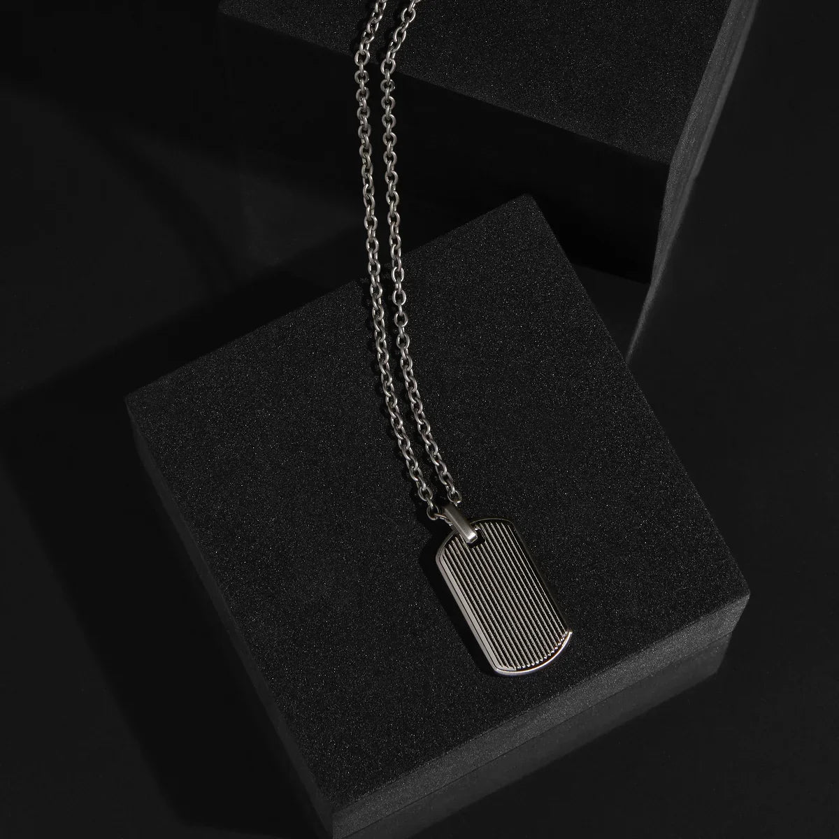 NAJO Rocca Men’s Stainless Steel Dog Tag Pendant