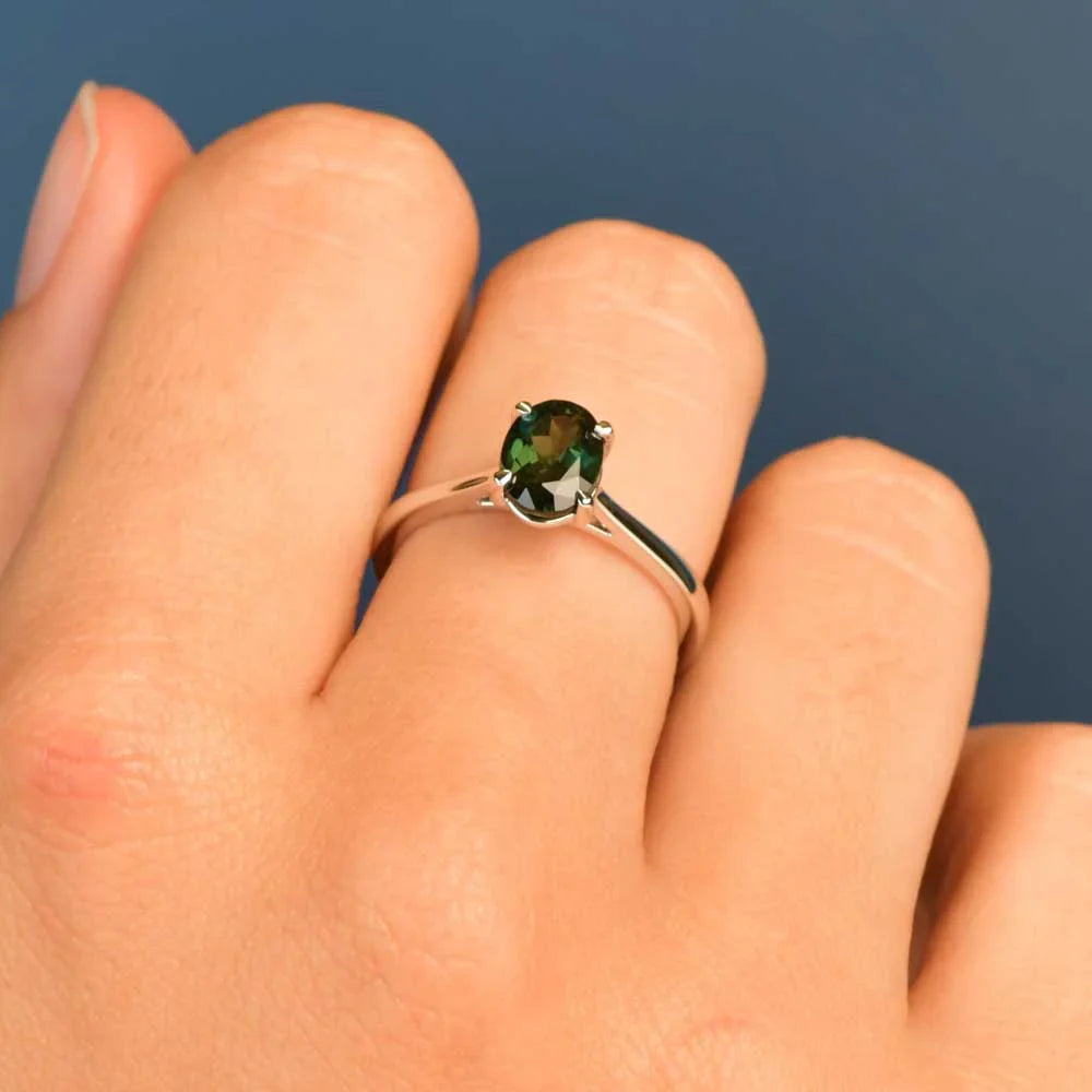 Australian Sapphire Maira Ring with Teal Sapphire