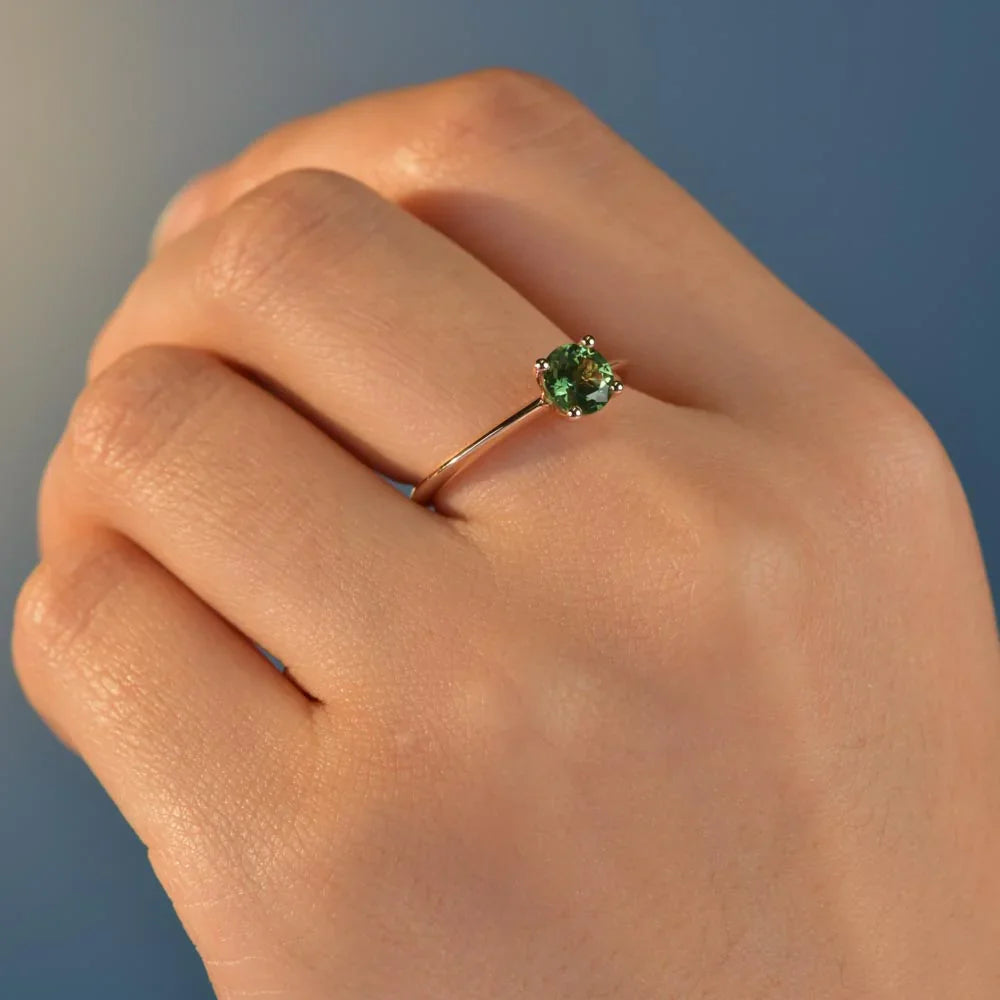 Australian Sapphire Amelia Ring with Green Sapphire
