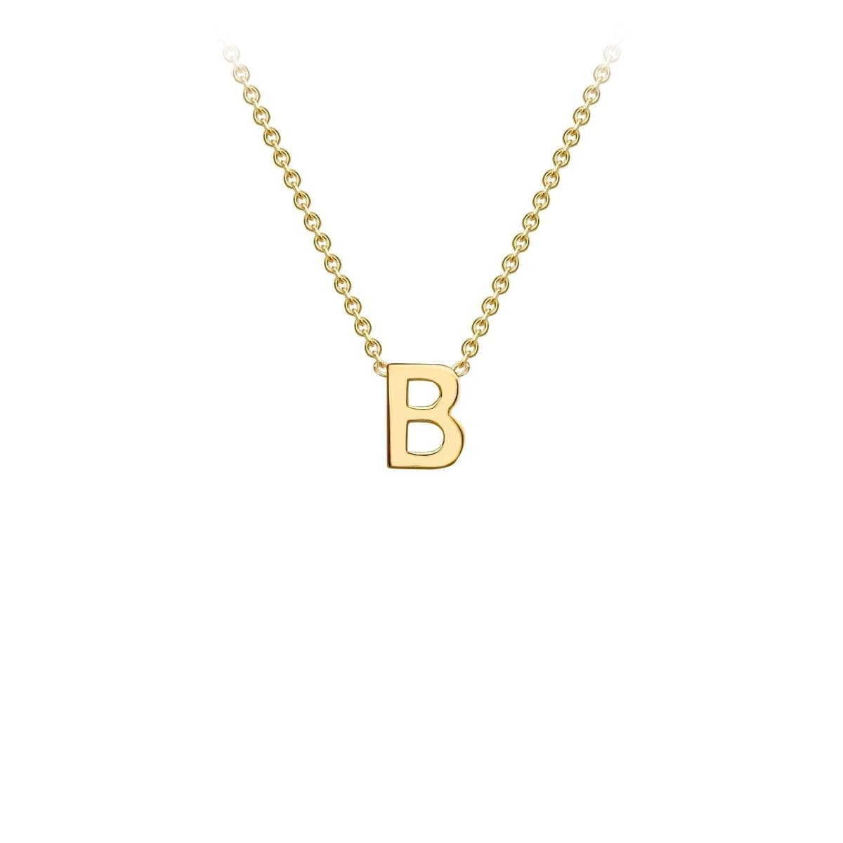 9ct Yellow Gold 'B' Initial Adjustable Letter Necklace 38/43cm