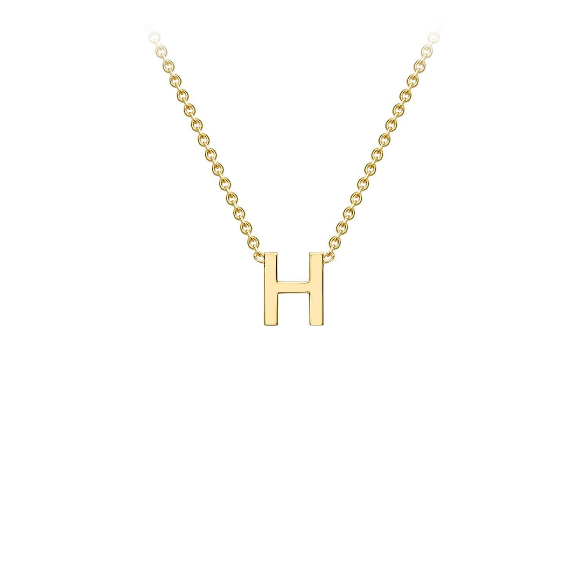9ct Yellow Gold 'H' Initial Adjustable Letter Necklace 38/43cm