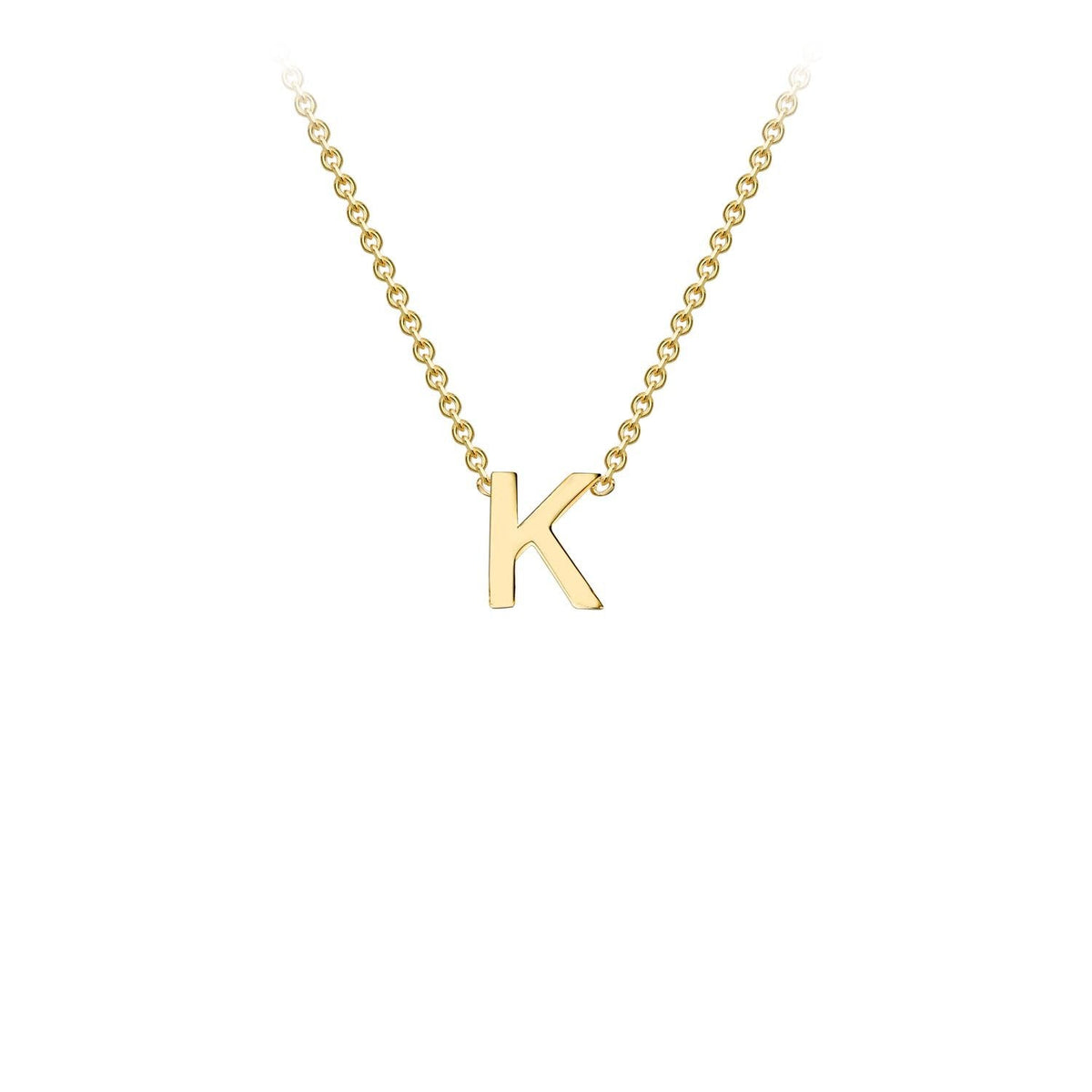 9ct Yellow Gold 'K' Initial Adjustable Letter Necklace 38/43cm