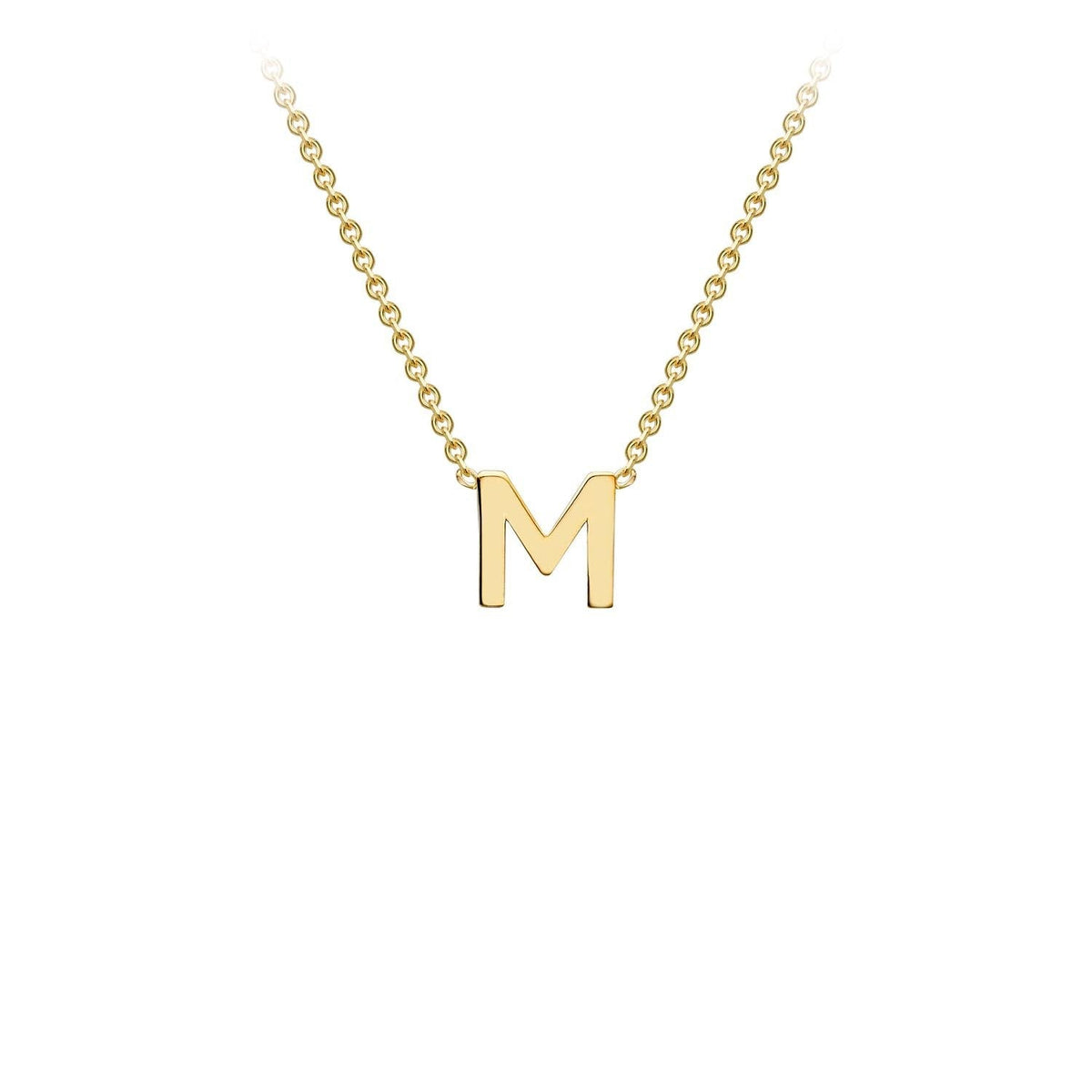 9ct Yellow Gold 'M' Initial Adjustable Letter Necklace 38/43cm