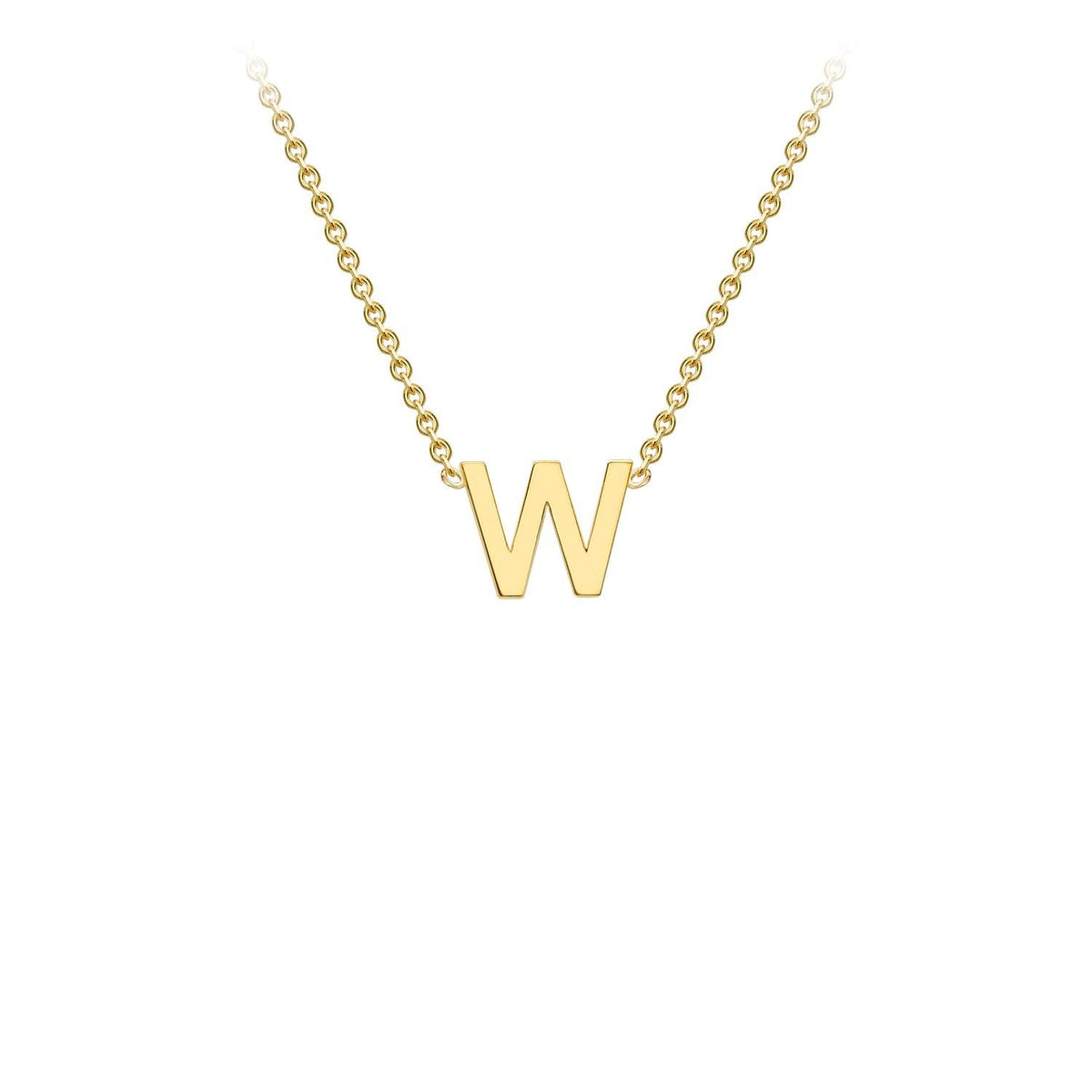 9ct Yellow Gold 'W' Initial Adjustable Letter Necklace 38/43cm
