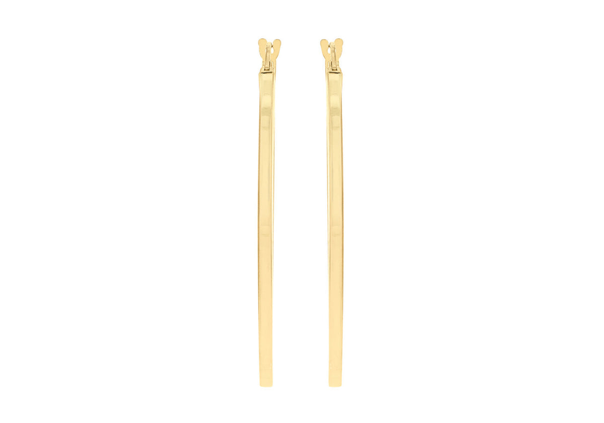 9ct Yellow Gold Flat Oval Hoops