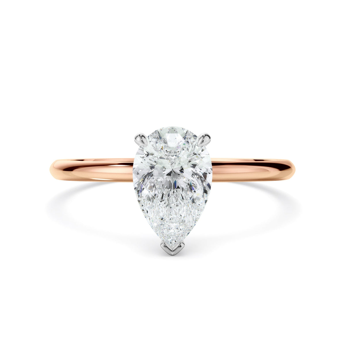 Pear Cut Diamond Solitaire Engagement Ring