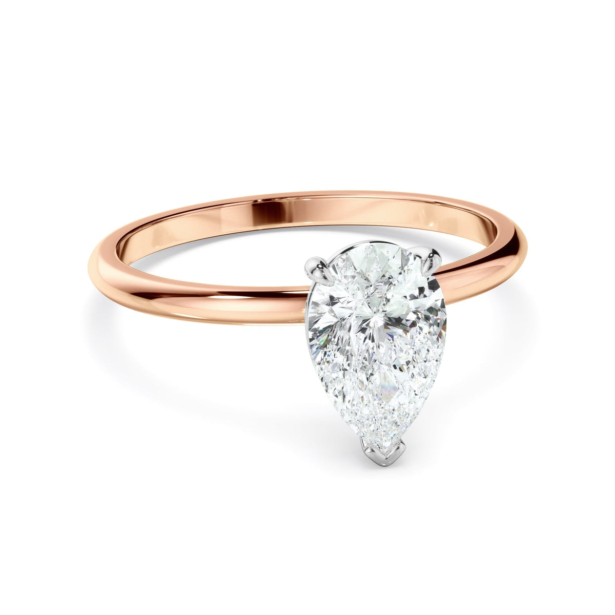 Pear Cut Diamond Solitaire Engagement Ring