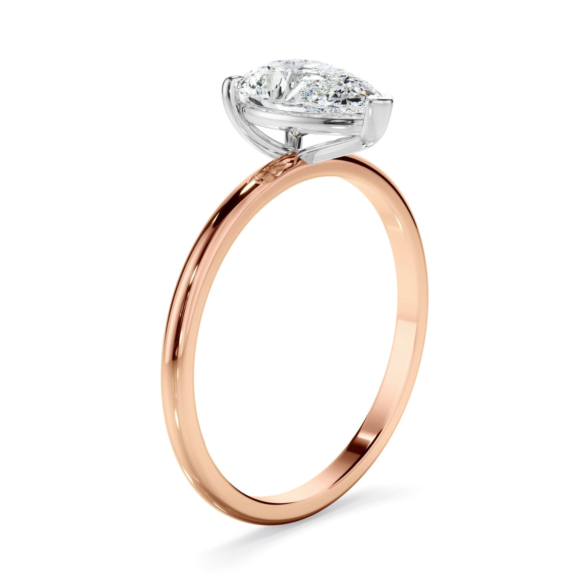 Pear Cut Diamond Solitaire Engagement Ring