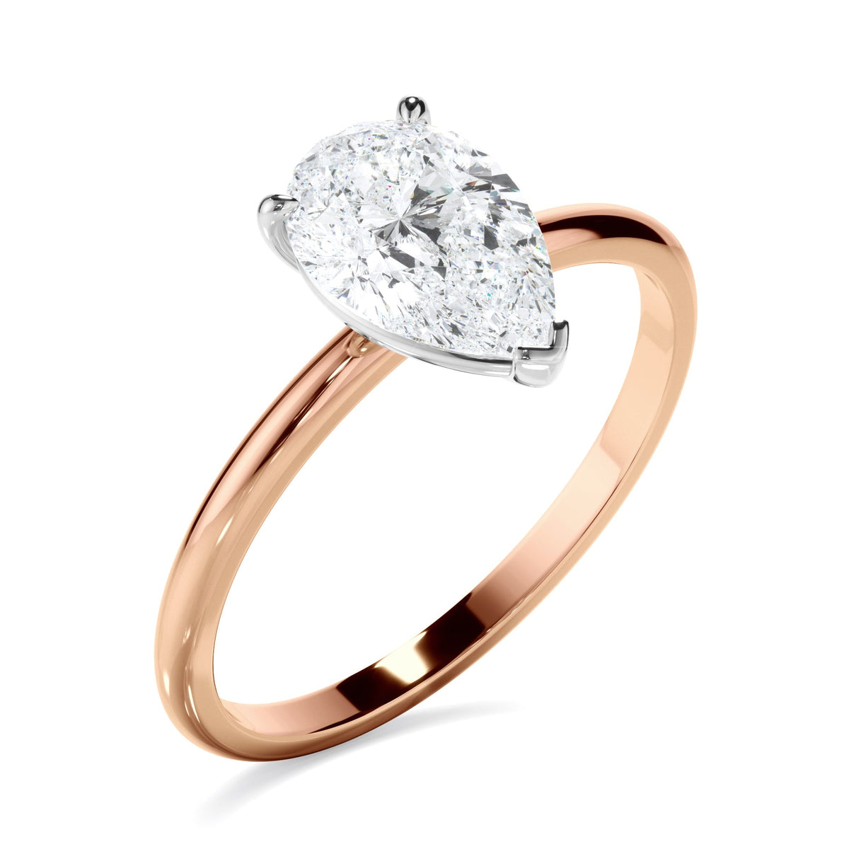 Pear Cut Diamond Solitaire Engagement Ring