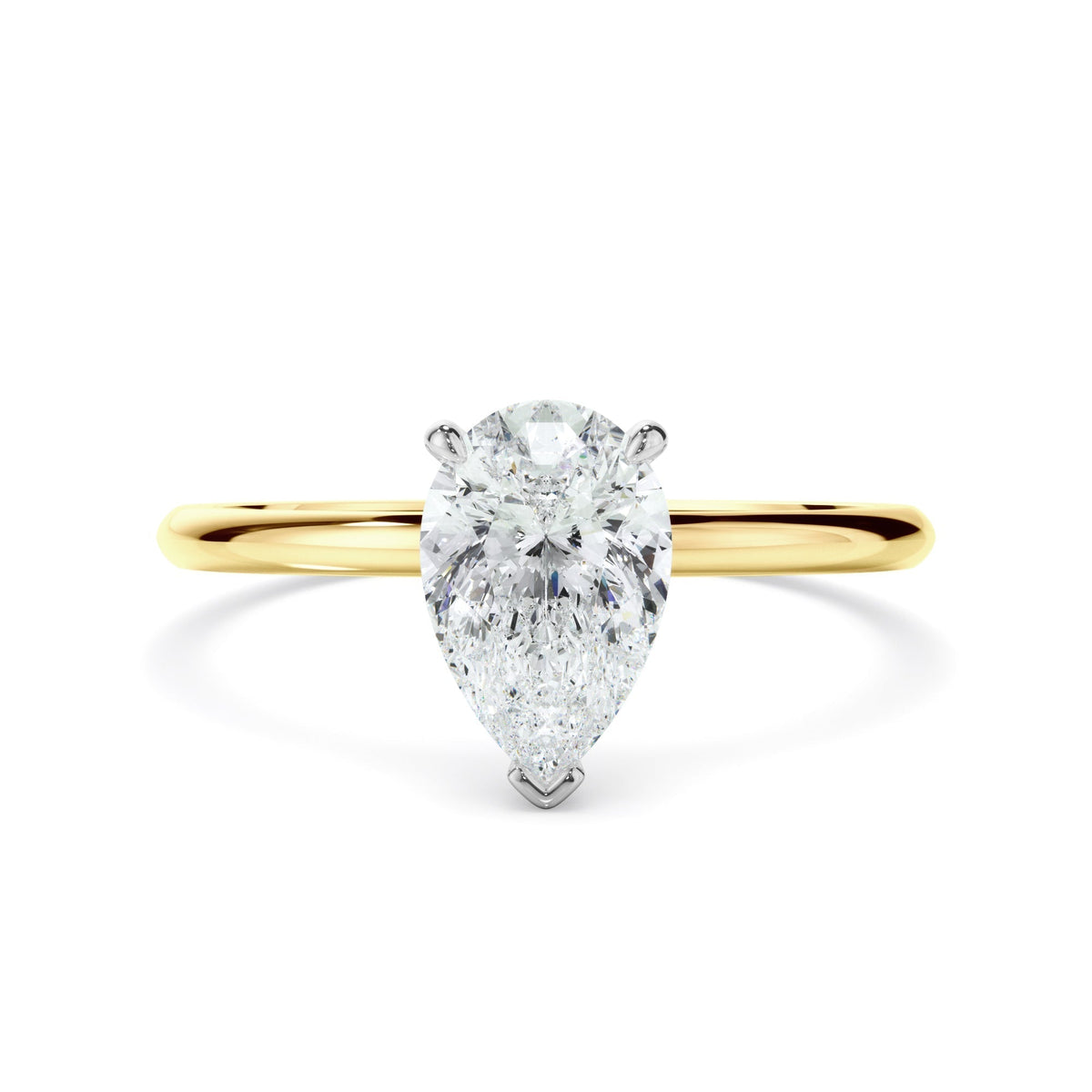Pear Cut Diamond Solitaire Engagement Ring