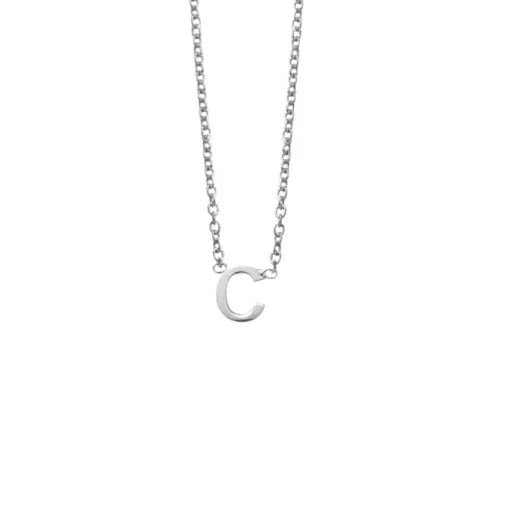 Silver mini C necklace