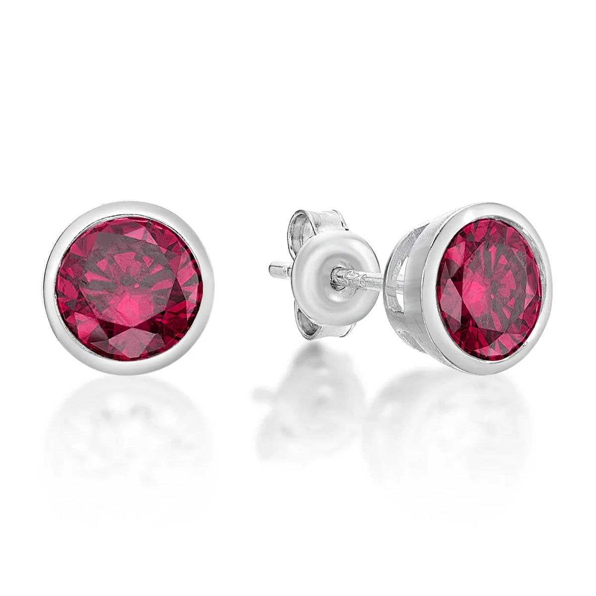July Birthstone Silver 5mm CZ Studs - Nangar Gems