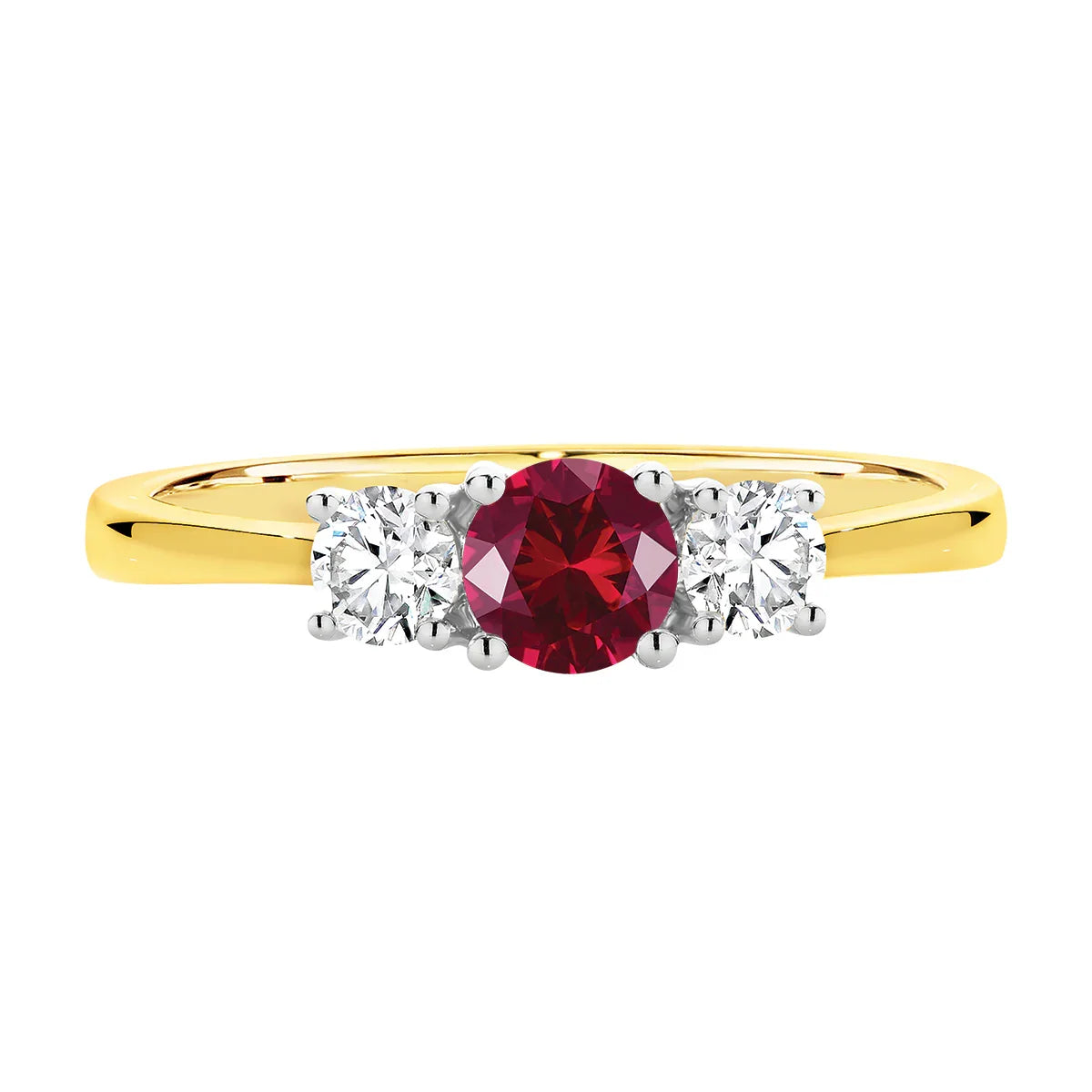 18ct Natural Ruby and Diamond Ring