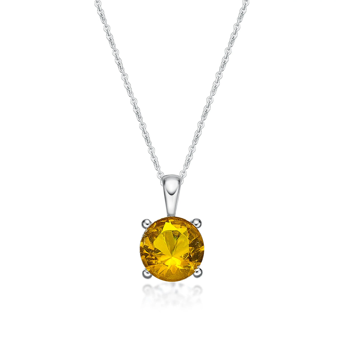 November Birthstone Silver 5mm CZ Pendant - Nangar Gems