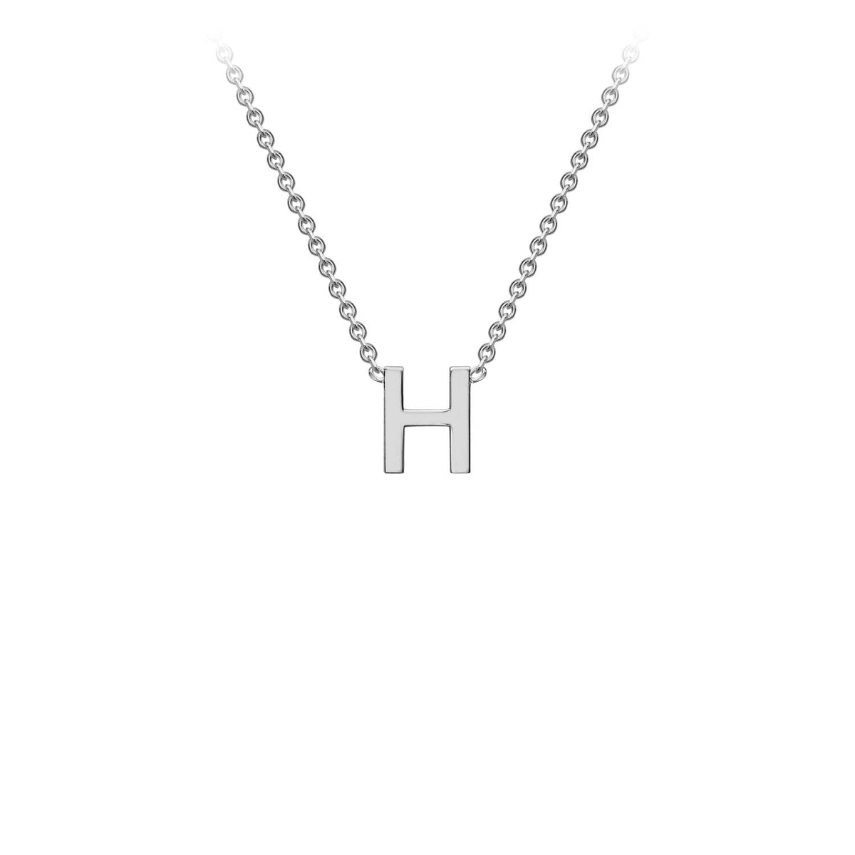 9ct White Gold 'H' Initial Adjustable Letter Necklace 38/43cm