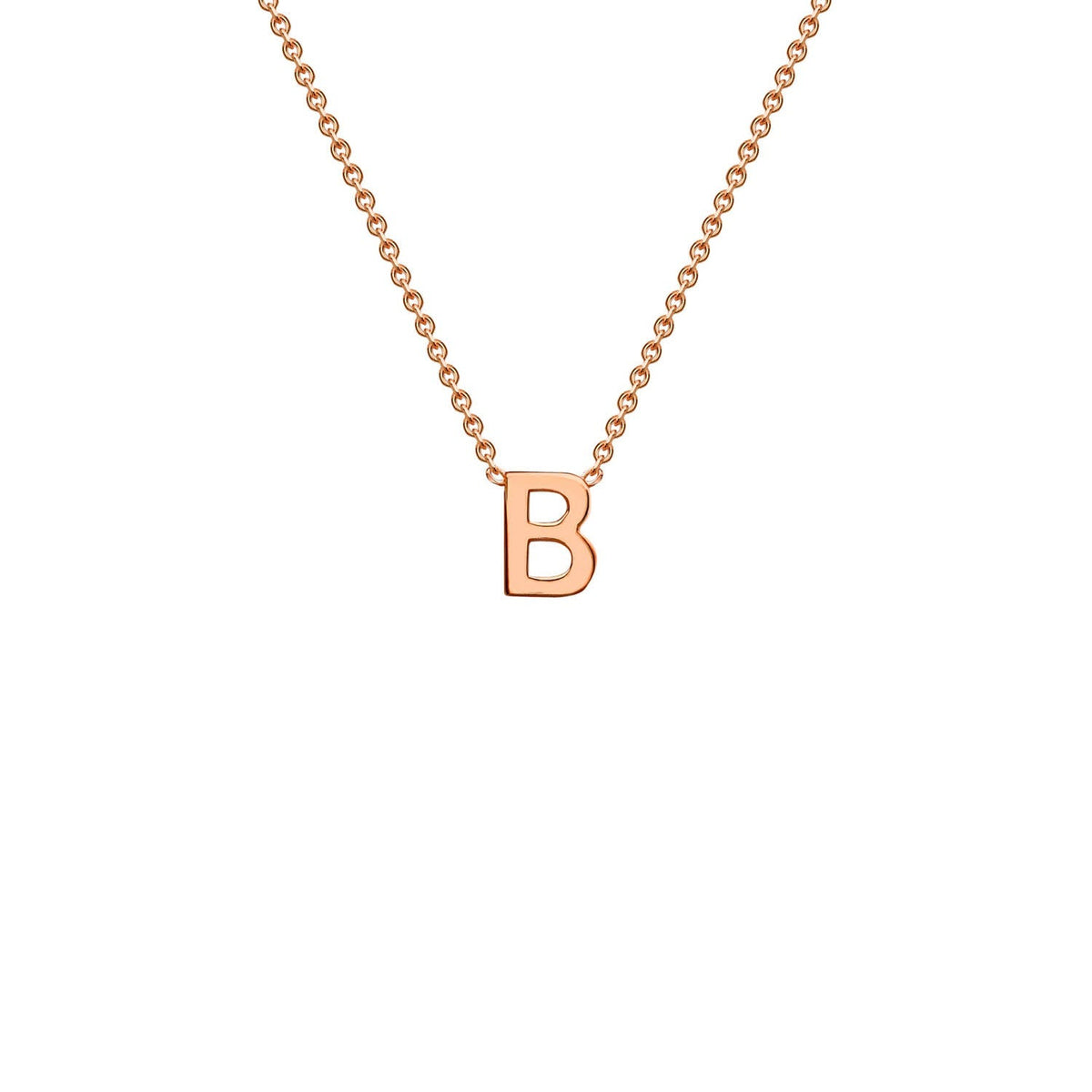 9ct Rose Gold 'B' Initial Adjustable Letter Necklace 38/43cm