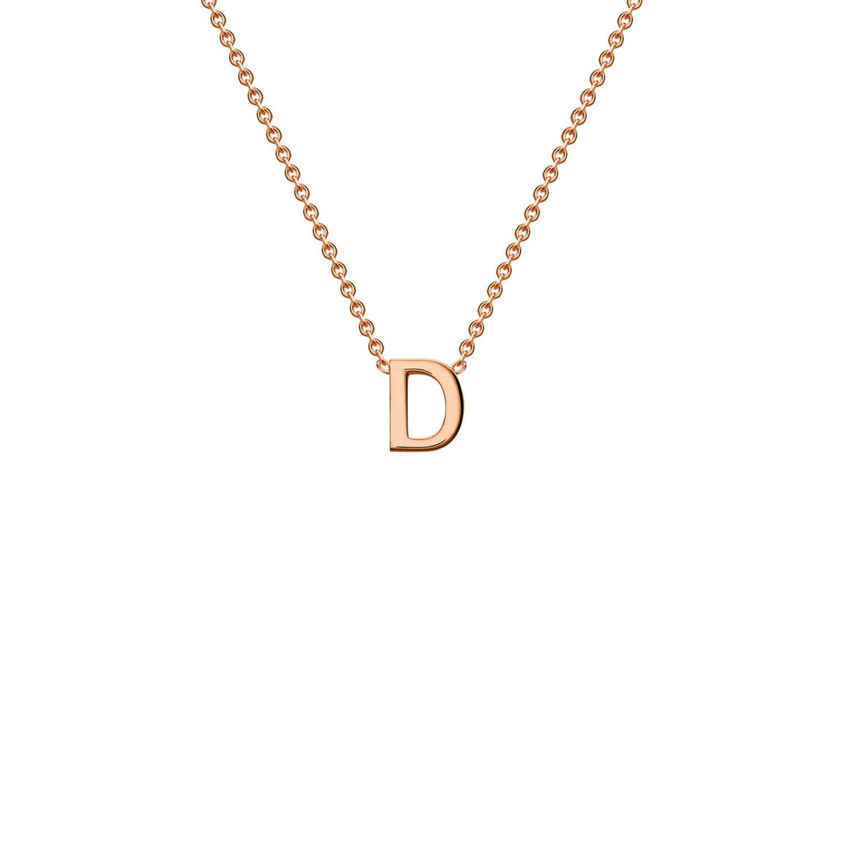 9ct Rose Gold 'D' Initial Adjustable Letter Necklace 38/43cm