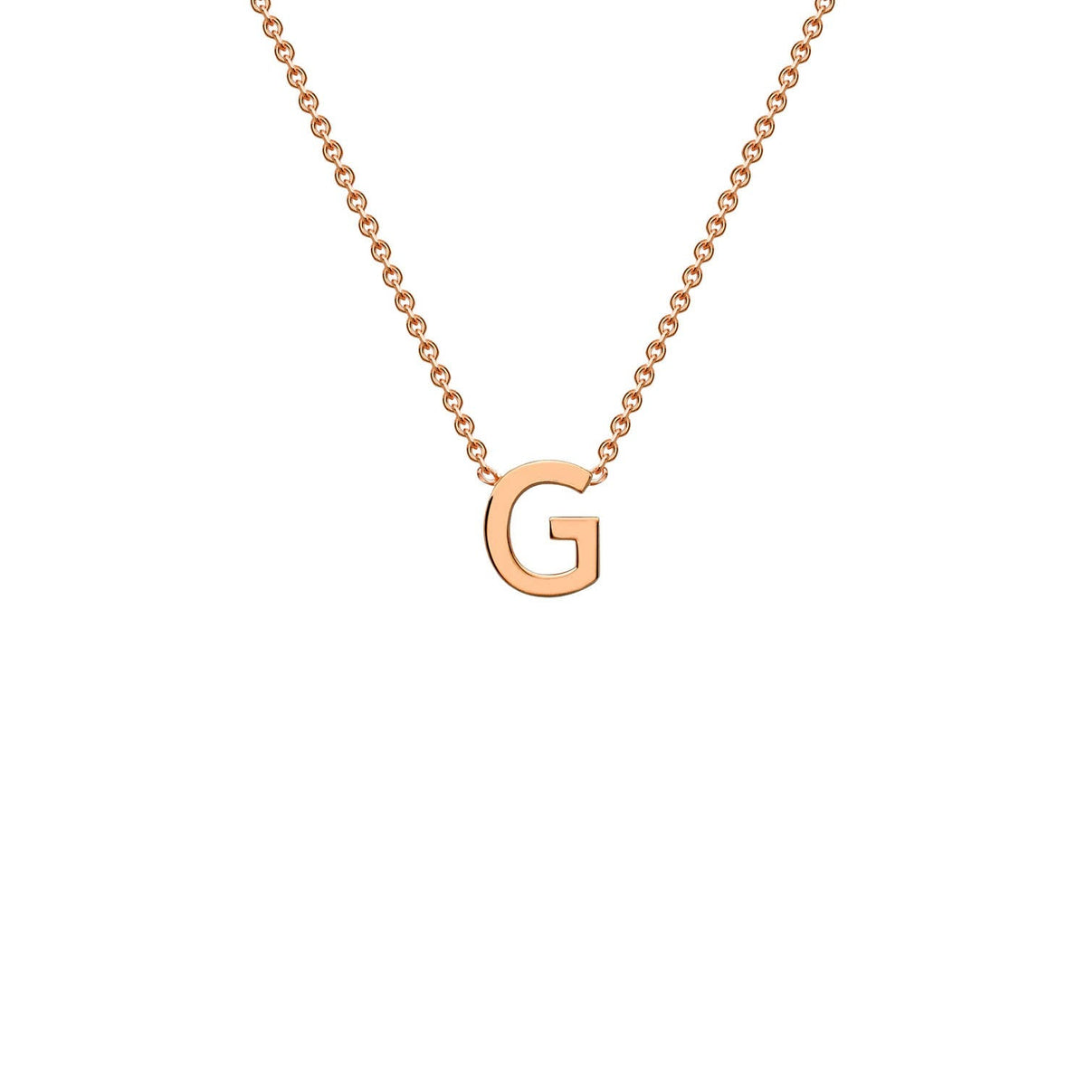 9ct Rose Gold 'G' Initial Adjustable Letter Necklace 38/43cm