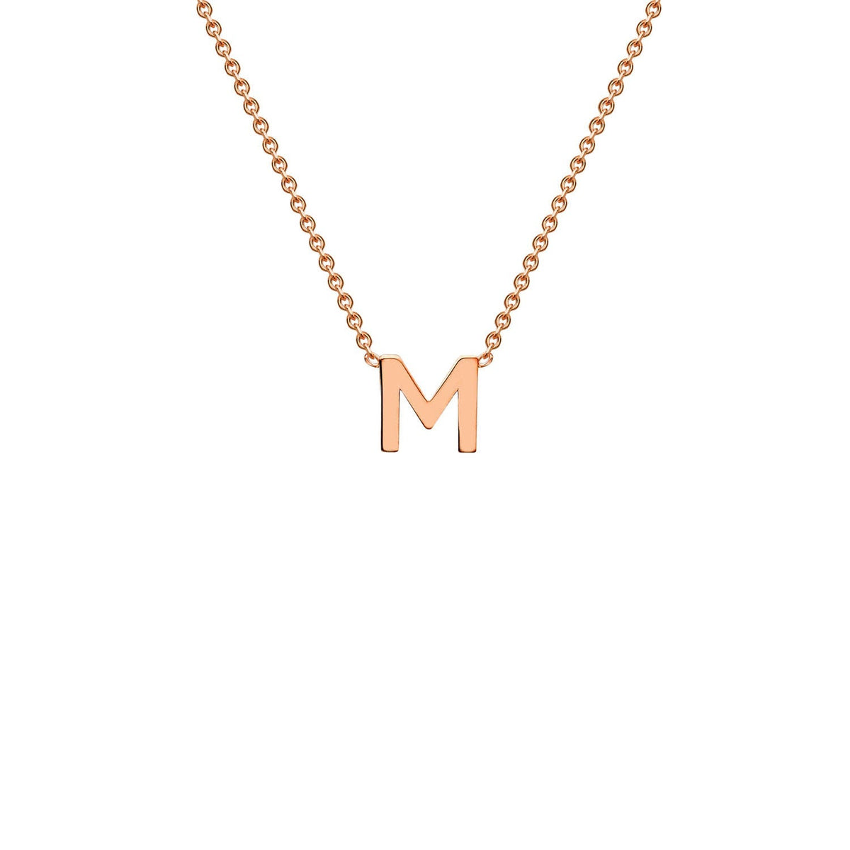 9ct Rose Gold 'M' Initial Adjustable Letter Necklace 38/43cm