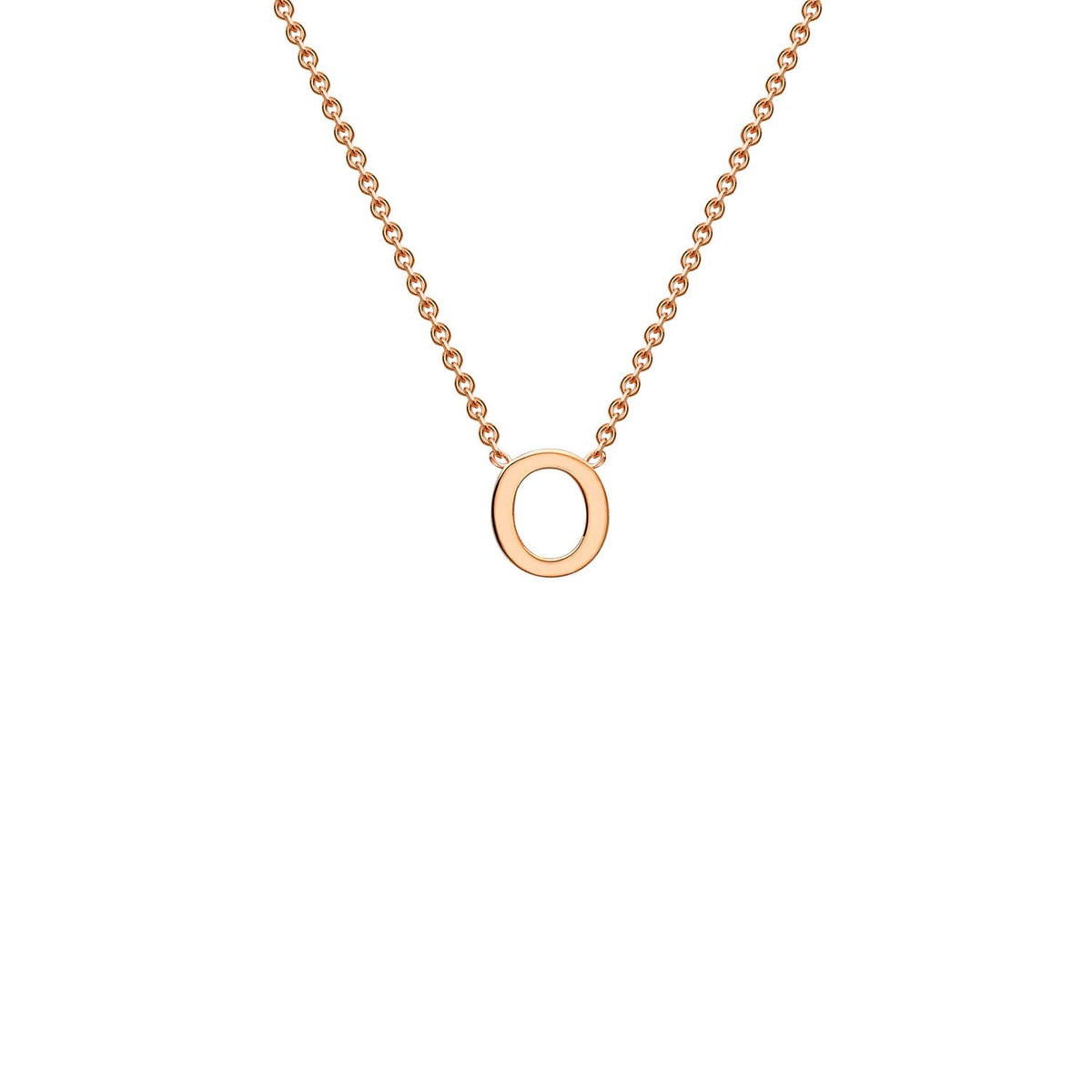 9ct Rose Gold 'O' Initial Adjustable Letter Necklace 38/43cm